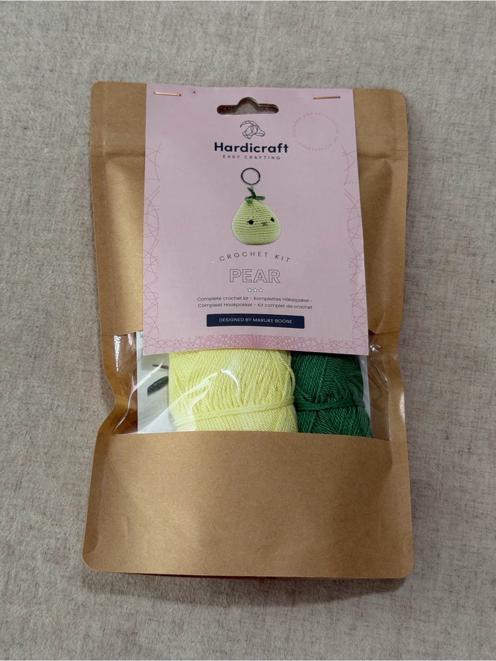 NEW HARDICRAFT Crochet Pear Keychain Kit - Yellow & Green